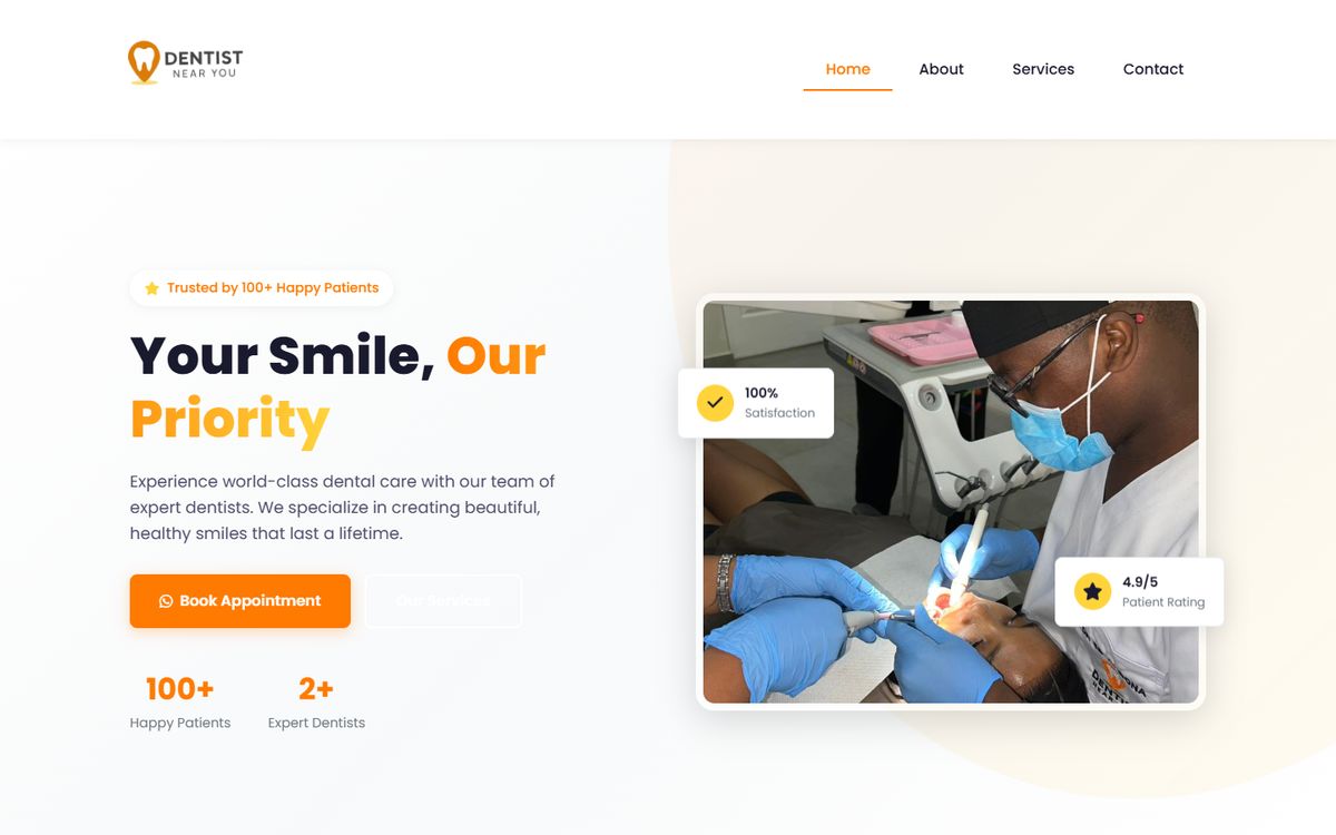 Dentist Near You website on desktop