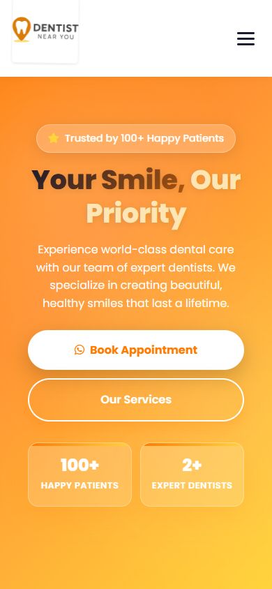 Dentist Near You website on mobile