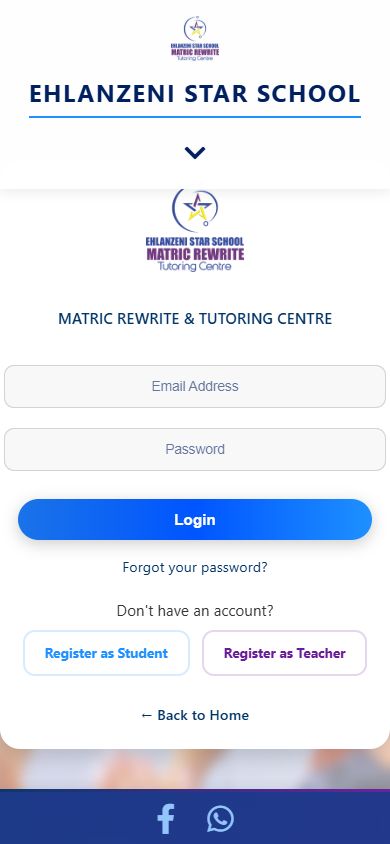 Ehlanzeni Star School website on mobile