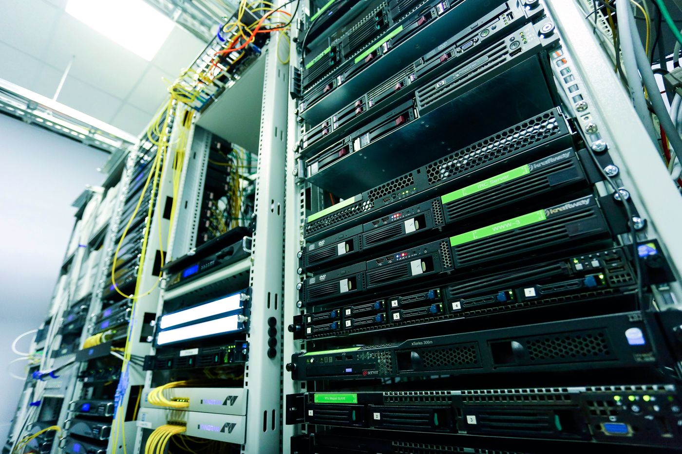 Server racks in a data centre